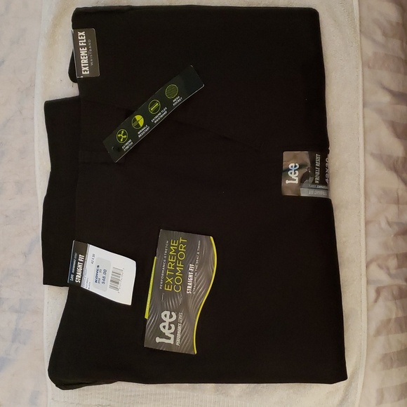 Mens LEE Performance Series Black Pants 42 x 30 NWT Extreme Comfort - Straight - Picture 5 of 10
